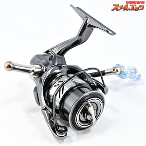 【シマノ】 21コンプレックス XR C2000 F4 HG ZPIカーボンハンドル 47.5mm&IOS アクリスタノブ クリアブルー&シマノ純正リールスタンド装着 SHIMANO COMPLEX