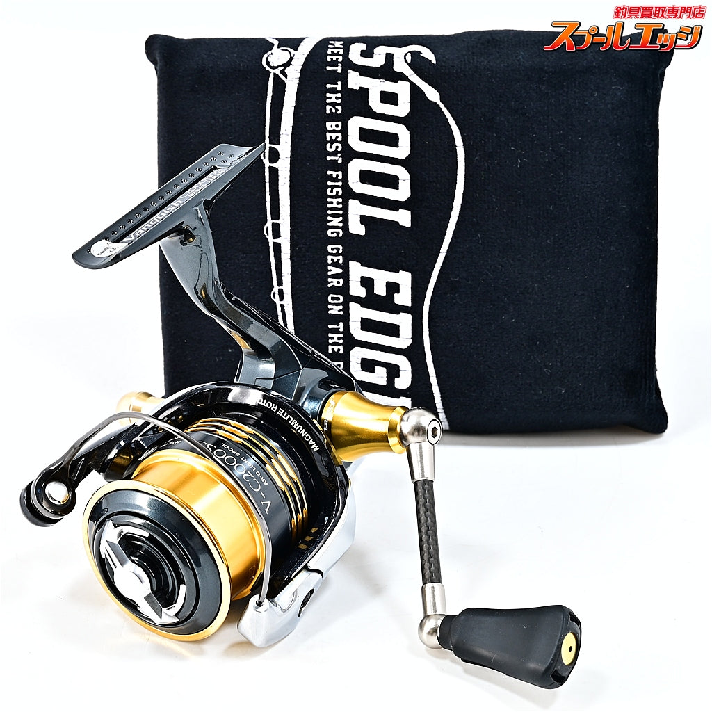 【シマノ】 12ヴァンキッシュ C2000HGS ZPIファンネルカーボンハンドル 50mm&ドライブ シリコンフィットノブ&夢屋 V-C2000SSスプール&夢屋アルミリールスタンドゴールド装着 SHIMANO Vanquish