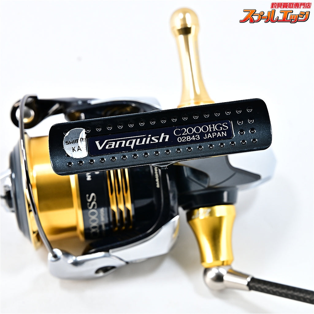 【シマノ】 12ヴァンキッシュ C2000HGS ZPIファンネルカーボンハンドル 50mm&ドライブ シリコンフィットノブ&夢屋 V-C2000SSスプール&夢屋アルミリールスタンドゴールド装着 SHIMANO Vanquish