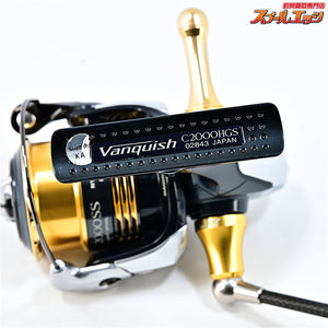 【シマノ】 12ヴァンキッシュ C2000HGS ZPIファンネルカーボンハンドル 50mm&ドライブ シリコンフィットノブ&夢屋 V-C2000SSスプール&夢屋アルミリールスタンドゴールド装着 SHIMANO Vanquish