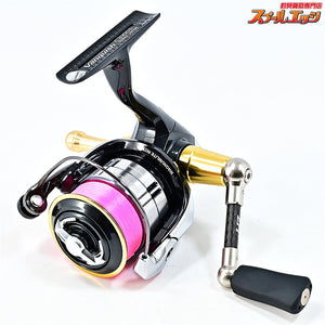 【シマノ】 12ヴァンキッシュ C2000S ZPIカーボンハンドル 45mm&キャップインフラットノブSプレミアム&夢屋アルミリールスタンドゴールド装着 SHIMANO Vanquish