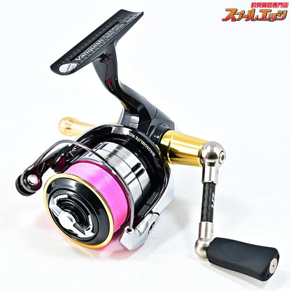 【シマノ】 12ヴァンキッシュ C2000S ZPIカーボンハンドル 45mm&キャップインフラットノブSプレミアム&夢屋アルミリールスタンドゴールド装着 SHIMANO Vanquish