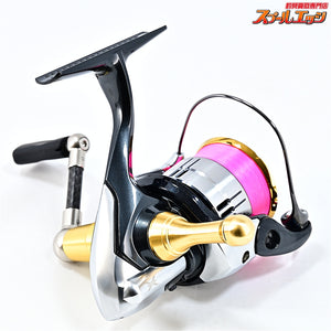【シマノ】 12ヴァンキッシュ C2000S ZPIカーボンハンドル 45mm&キャップインフラットノブSプレミアム&夢屋アルミリールスタンドゴールド装着 SHIMANO Vanquish