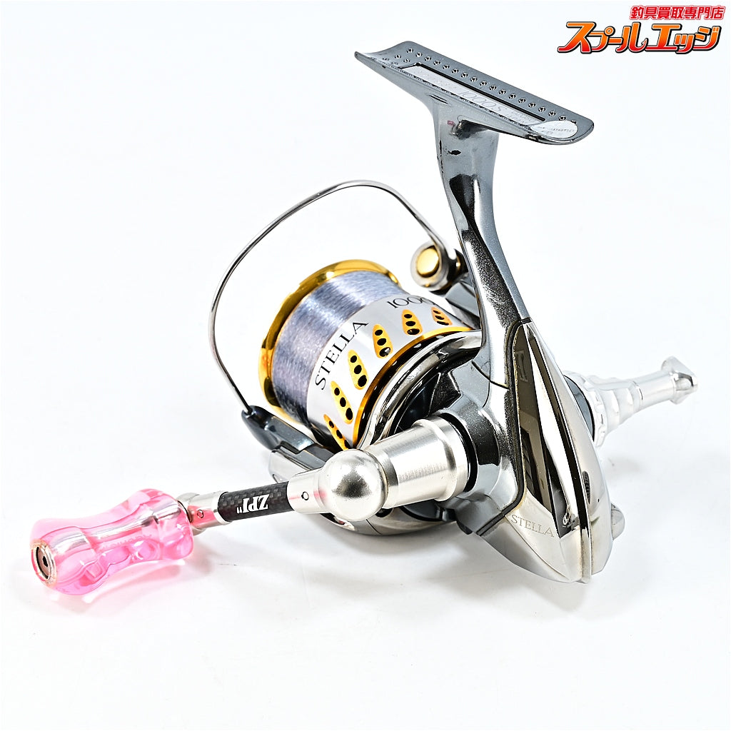 【シマノ】 07ステラ 1000S ZPIカーボンハンドル45mm&IOS アクリスタノブ ピンク&ドライブ Iアーム ショートタイプ装着 SHIMANO STELLA