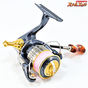 【シマノ】 10ステラ C2000HGS ZPIファンネルカーボンハンドル45mm&IOS アクリスタノブ ブラウン&ドライブ Iアーム ショートタイプ ゴールド装着 SHIMANO STELLA