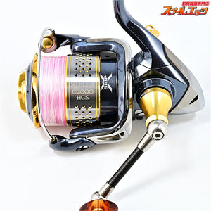 【シマノ】 10ステラ C2000HGS ZPIファンネルカーボンハンドル45mm&IOS アクリスタノブ ブラウン&ドライブ Iアーム ショートタイプ ゴールド装着 SHIMANO STELLA