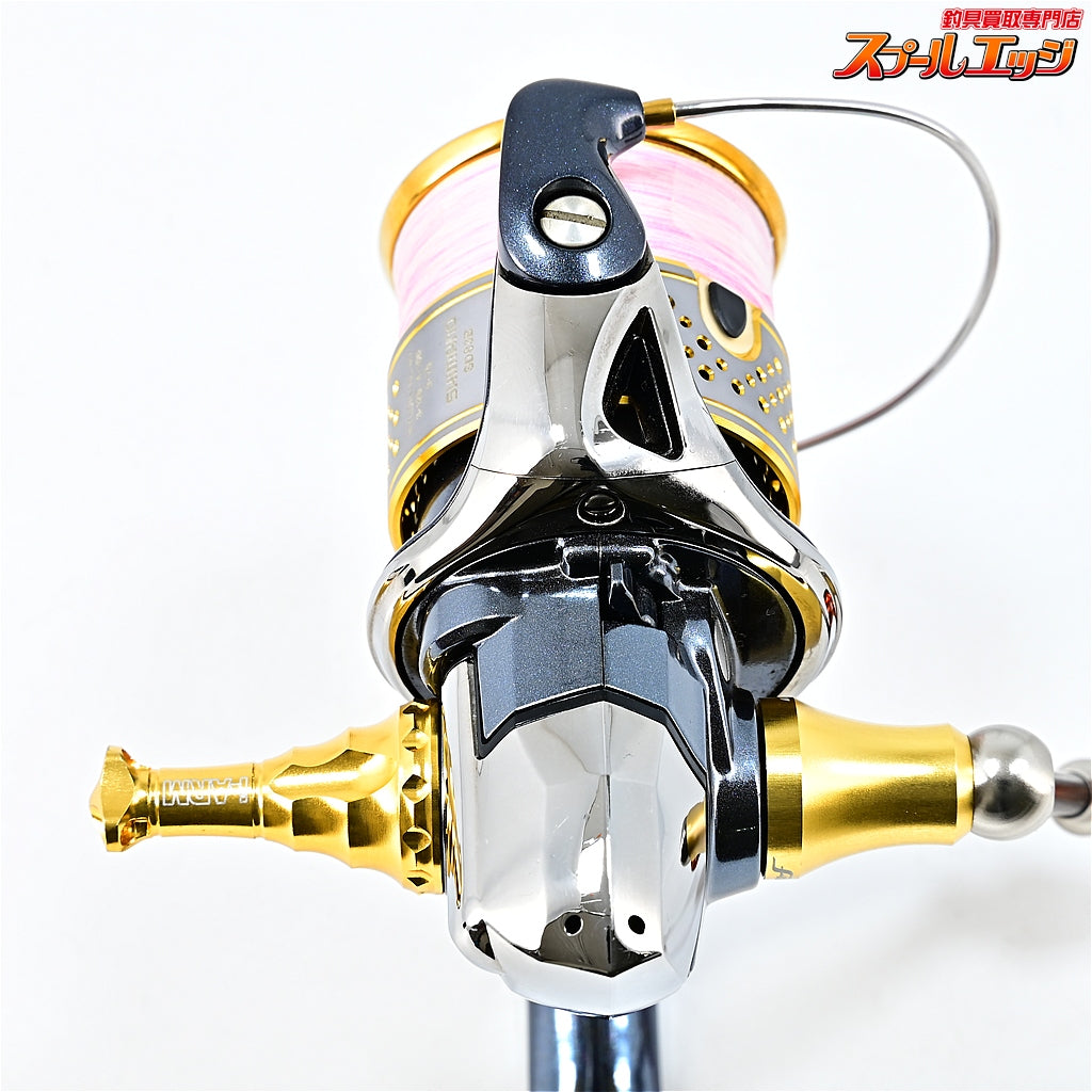 【シマノ】 10ステラ C2000HGS ZPIファンネルカーボンハンドル45mm&IOS アクリスタノブ ブラウン&ドライブ Iアーム ショートタイプ ゴールド装着 SHIMANO STELLA