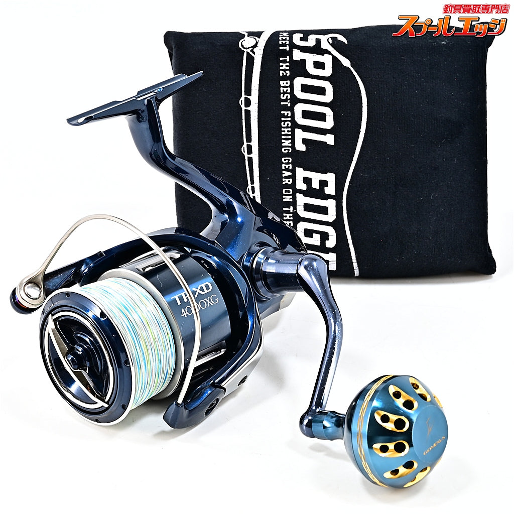 【シマノ】 21ツインパワー XD 4000XG ゴメクサス38mmラウンドノブ&ゴメクサスチタンカラーラインローラー装着 SHIMANO TWIN POWER