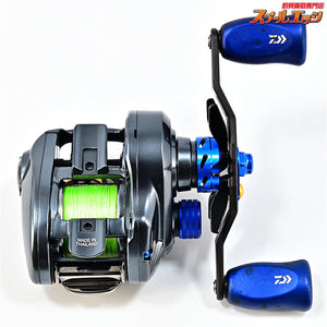 【ダイワ】 17タトゥーラ SV TW 8.1L SLW RCSカスタムカーボンハンドル100mm& Iシェイプコルクノブブルー&カスタムメカニカルブレーキキャップ&リテーナー&カラーパーツブルー装着 DAIWA TATULA