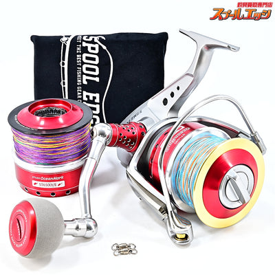 【ダイワ】 10ソルティガ 6000GT SOM 80mmハンドル&EVA45mmノブ & ST6000Fスプールレッド装着 ST6500VII付 DAIWA SALTIGA