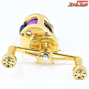 【シマノ】 23カルカッタコンクエスト MD 300XG 25夢屋ダブルハンドルアルミノブ60mmゴールド装着 SHIMANO CALCUTTA CONQUEST