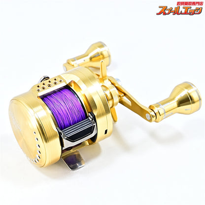 【シマノ】 23カルカッタコンクエスト MD 300XG 25夢屋ダブルハンドルアルミノブ60mmゴールド装着 SHIMANO CALCUTTA CONQUEST