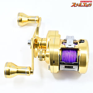 【シマノ】 23カルカッタコンクエスト MD 300XG 25夢屋ダブルハンドルアルミノブ60mmゴールド装着 SHIMANO CALCUTTA CONQUEST