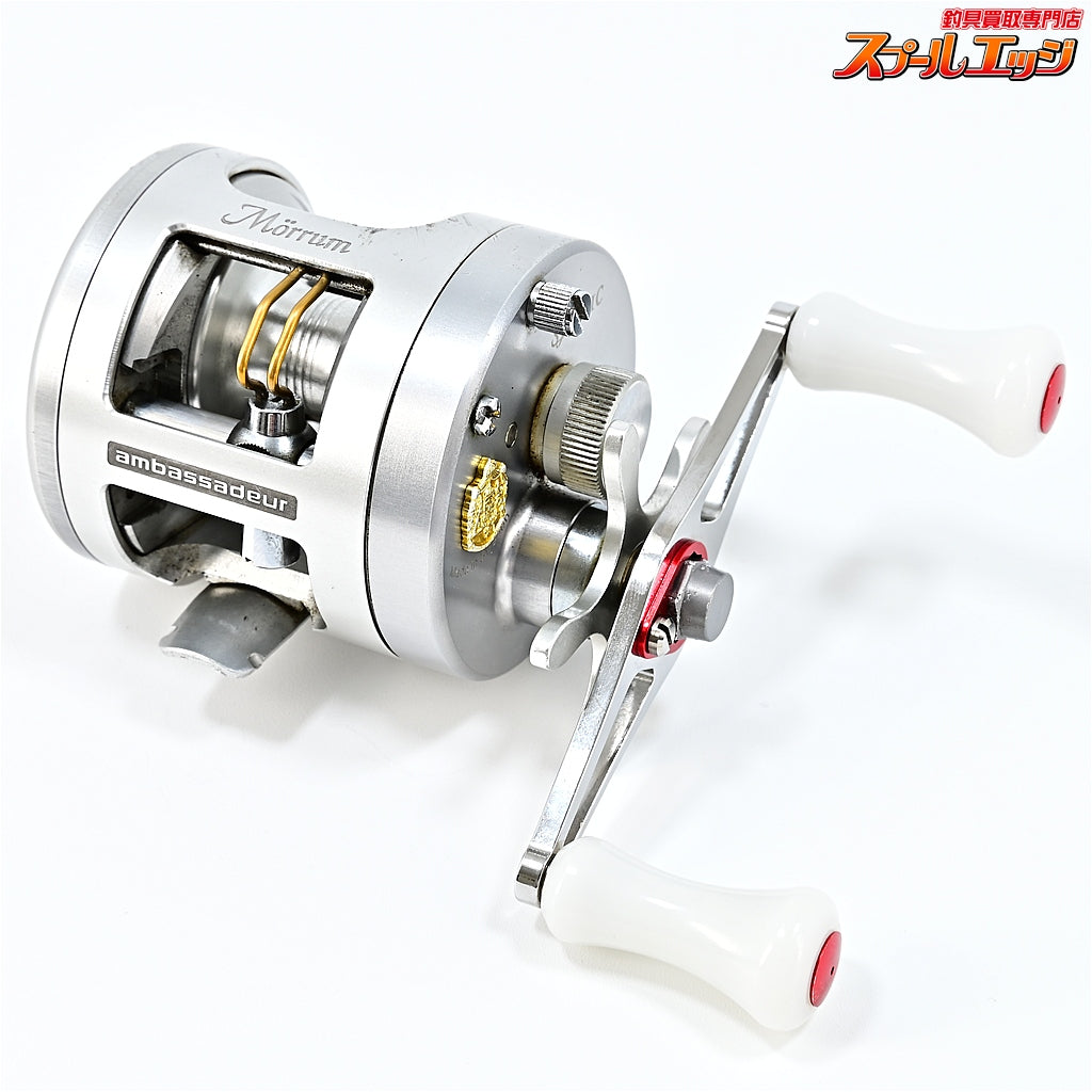 【アブガルシア】 アンバサダー モラム SX1601C ハイスピード アベイルSトラッドハンドル80mm&POMノブホワイト装着 Abu Garcia ambassador Morrum Hi-Speed