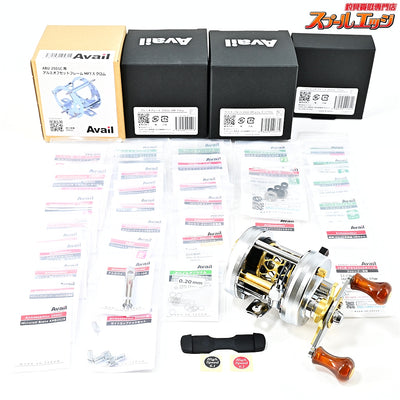【アブxアベイル】 アンバサダー 2501C IAR アベイルコンプリート サイドカップ山リムマットクロム&フレームMF7.5クロム&パーミングプレート&ピュアハンドルS タイプ2 60mm&マーブルノブショートセッティング Avail ABU ambassadeur