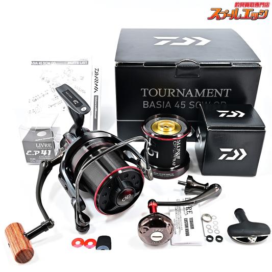 【ダイワ】 20トーナメント ベーシア45 SCW QD 替えスプール&純正スペアハンドル&リブレEP41付 DAIWA TOURNAMENT BASIA