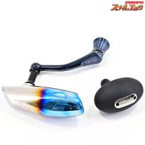 【シマノ】 21ツインパワー SW10000PG 75mm純正ハンドル 右巻き軸装着 ゴメクサス T105チタンハンドルノブ装着 SHIMANO TWIN POWER HANDLE