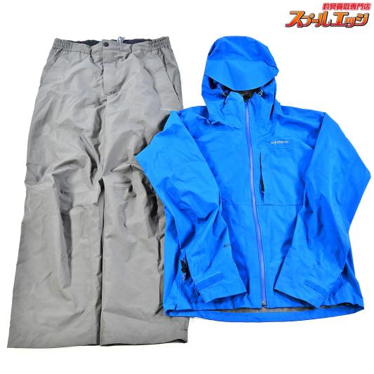 【シマノ】 ゴアテックス ベーシックレインスーツ RA-017U ブルー サイズアジアL セットアップ SHIMANO GORE-TEX K_100
