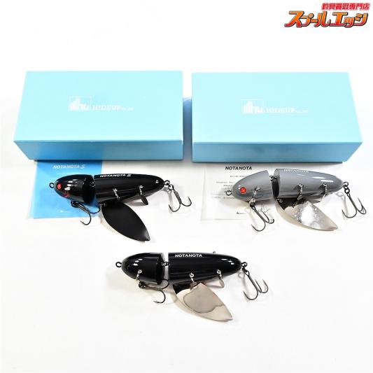 【ハイドアップ】 ノタノタS ブラック/レッドアイ&ネズミ&つやありブラック 3個セット HIDEUP NOTANOTA-S 淡水用ルアー K_060