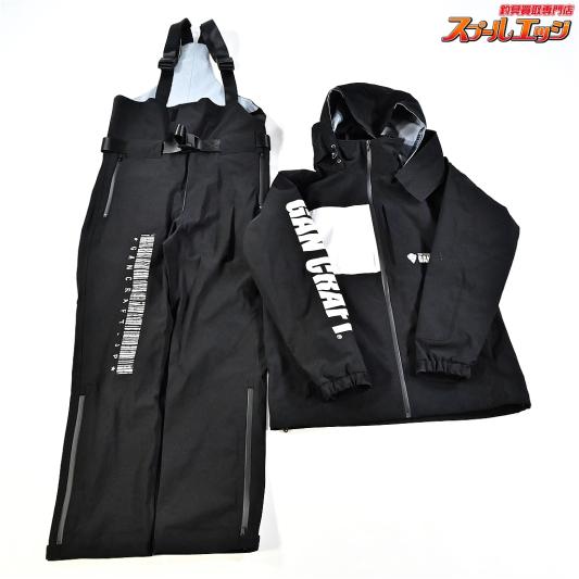 【ガンクラフト】 Gオールウェザー レインウェア ジャケット&パンツ サイズM 上下 ブラックxホワイト 期間数量限定 GUNCRAFT G-ALL WEATHER RAIN WEAR K_060
