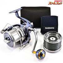【シマノ】 13パワーエアロ スピンパワー 太糸仕様 夢屋アルミラウンド型パワーハンドルノブM/39mm装着 SHIMANO POWER EARO SPIN PIWER