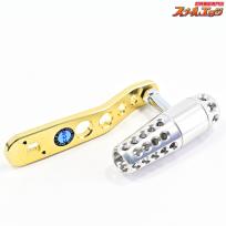 【CCM】 パワーハンドル 105mm ハンドルノブ長9mm ゴールド&シルバー 取付穴径8mmx8mm シマノタリカII&ジガーLD用 CCM POWER HANDLE