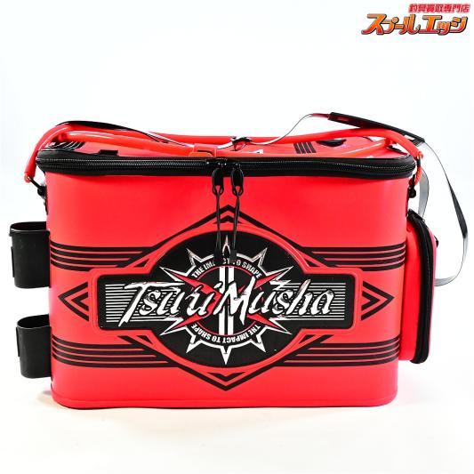 【釣武者】 ドデカエンブレムキープバッカン 50 レッド 活かしバッカン ダブルロッドスタンド TsuriMusha K_100