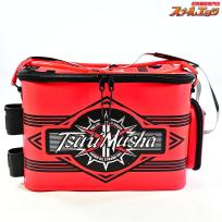 【釣武者】 ドデカエンブレムキープバッカン 50 レッド 活かしバッカン ダブルロッドスタンド TsuriMusha K_100