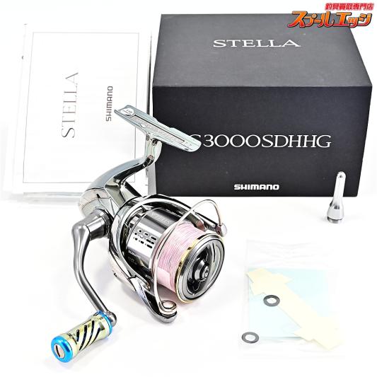 【シマノ】 18ステラ C3000SDHHG 55mm純正シングルハンドル&リブレマージアノブ装着 リールスタンド付 SHIMANO STELLA