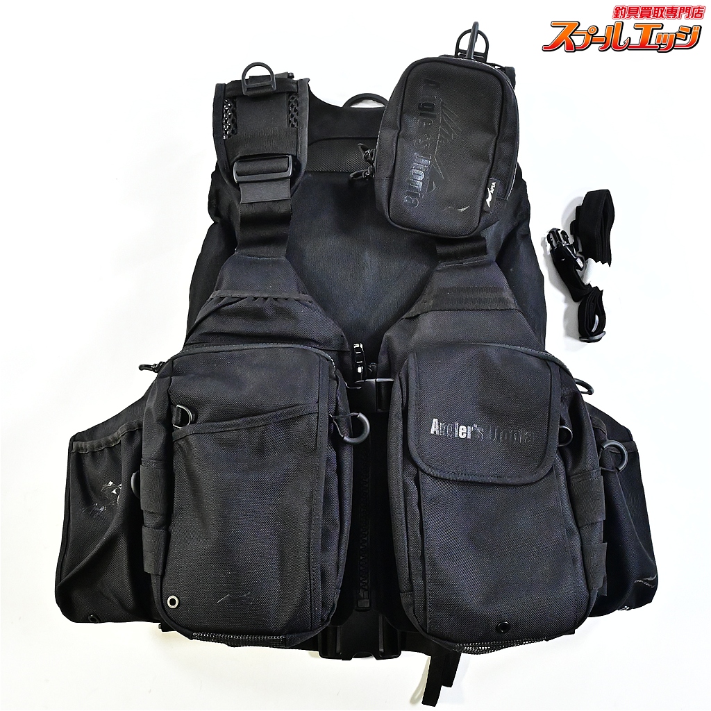 【アピア】 アングラーズサポートベストVer4 ブラックxブラック ライフジャケット 救命胴衣 APIA K_120