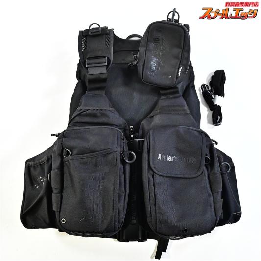 【アピア】 アングラーズサポートベストVer4 ブラックxブラック ライフジャケット 救命胴衣 APIA K_120