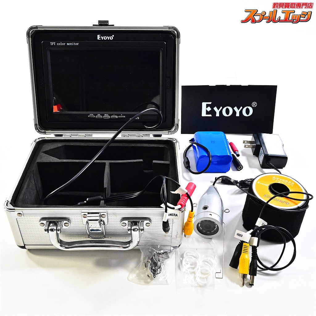 【アイヨヨ】 ポータブル魚群探知機 TFTカメラ 7インチモニター&カメラ 充電器付き EYOYO K_060